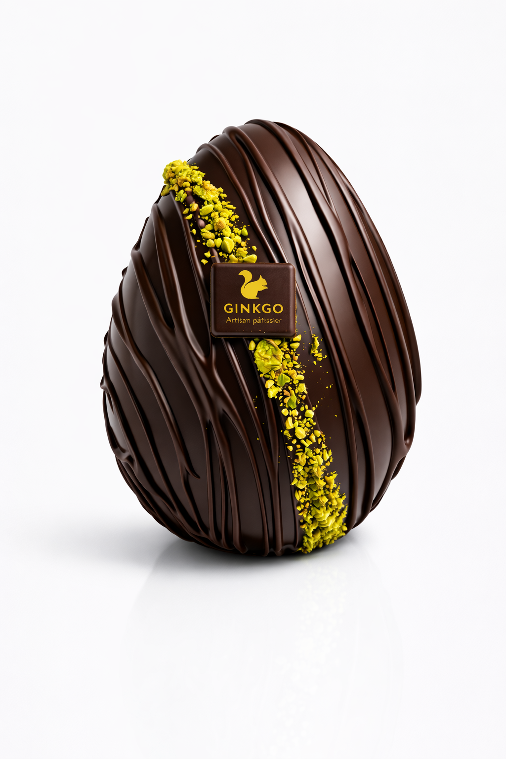 Oeuf 650g Noir praliné pistache