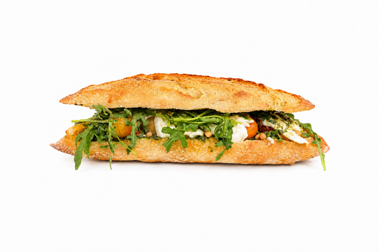 Sandwich Mozza Pesto baguette tradition