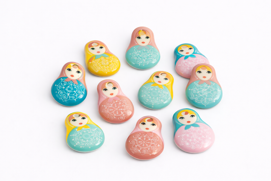 Assortiment de 10 fèves-bijou de collection « Matriochkas »